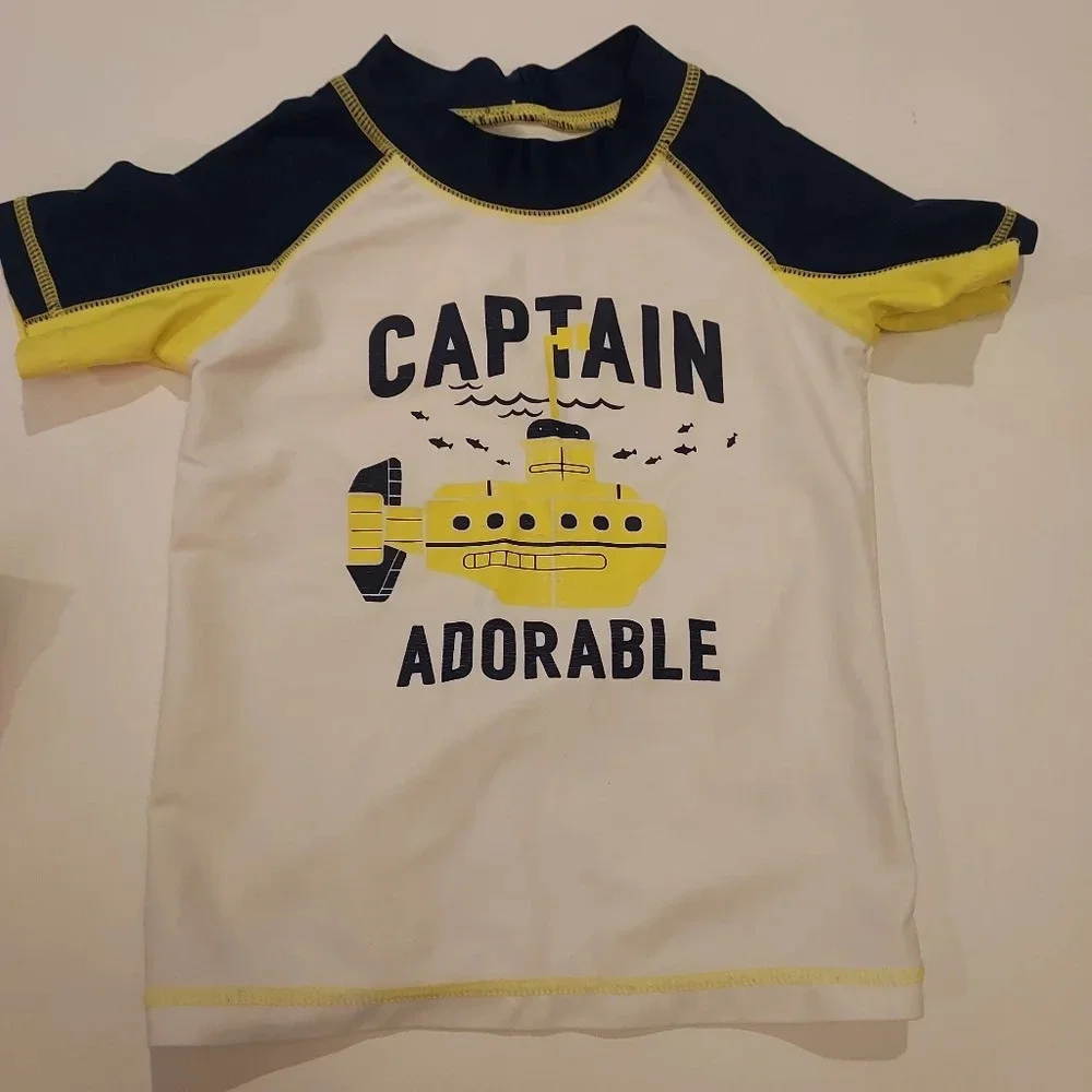 Carter's Baby Boy Captain Adorable Swimsuit Truck and Rashguard Set in Size 24M